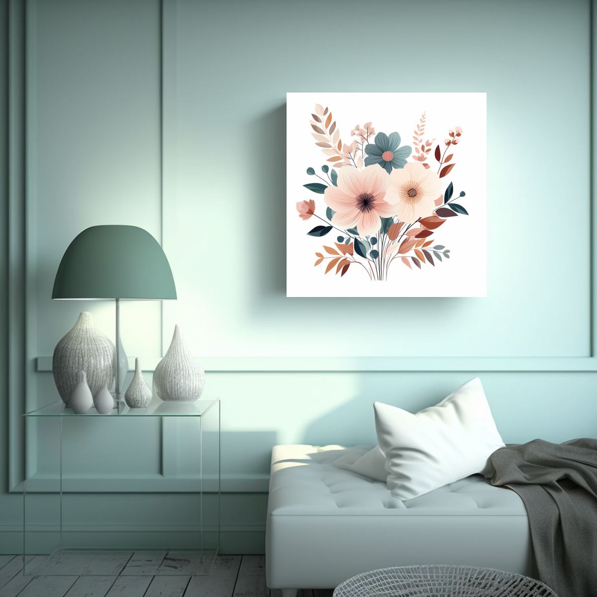 GENERICO - Cuadro Vintage Alegría Con Hermosas Flores 80x80 Cm