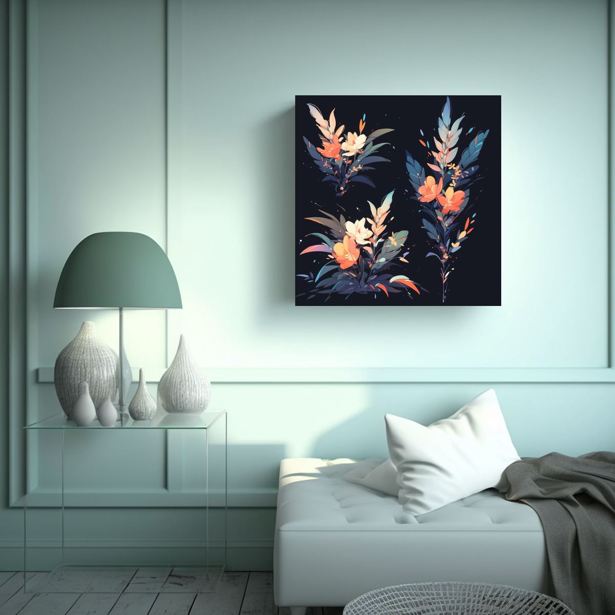 GENERICO - Cuadro Abstracto Atmosfera Neonoir Muted Colors 90x90 Cm