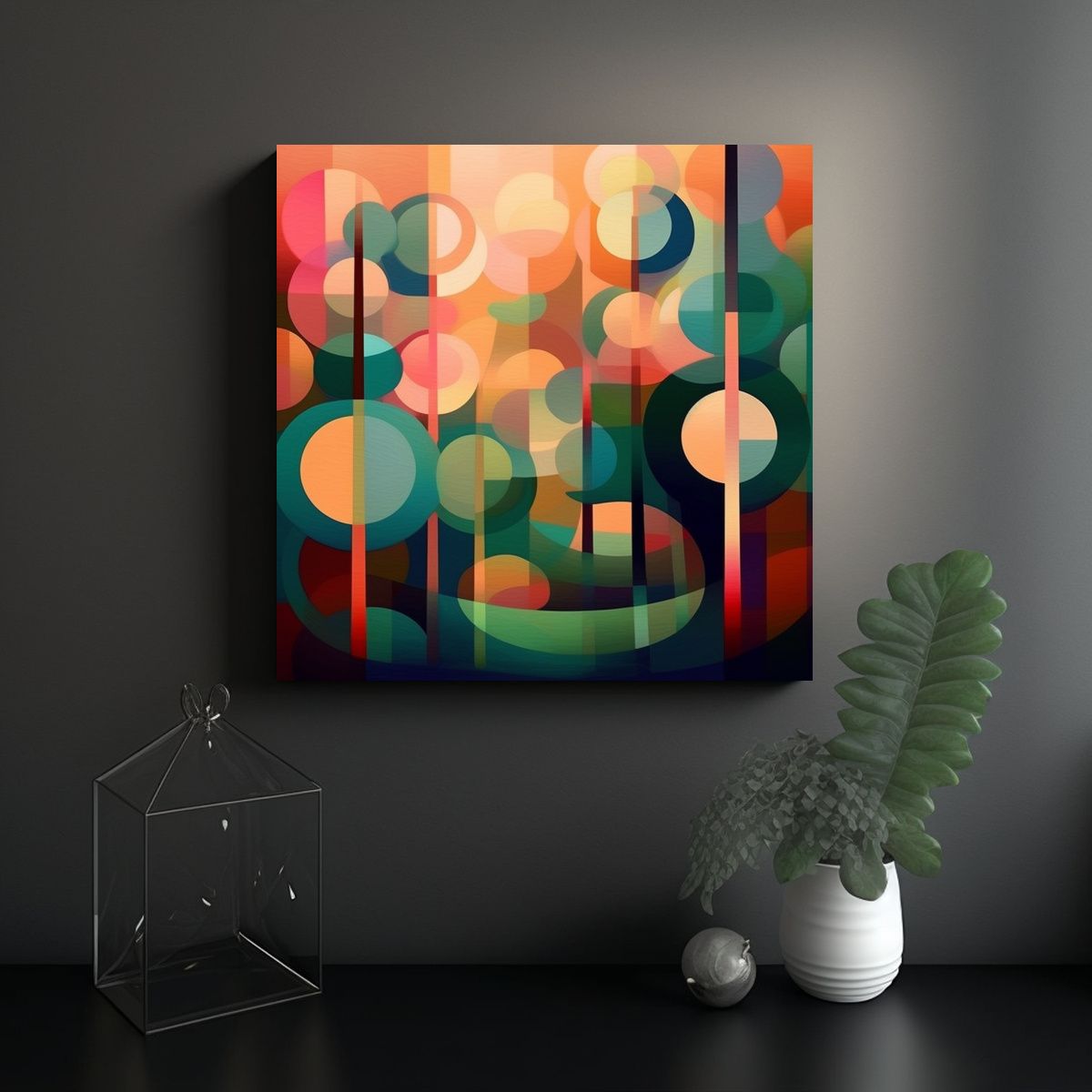 GENERICO - Pintura Urbana De árboles Al Estilo De Stephen 70x70 Cm