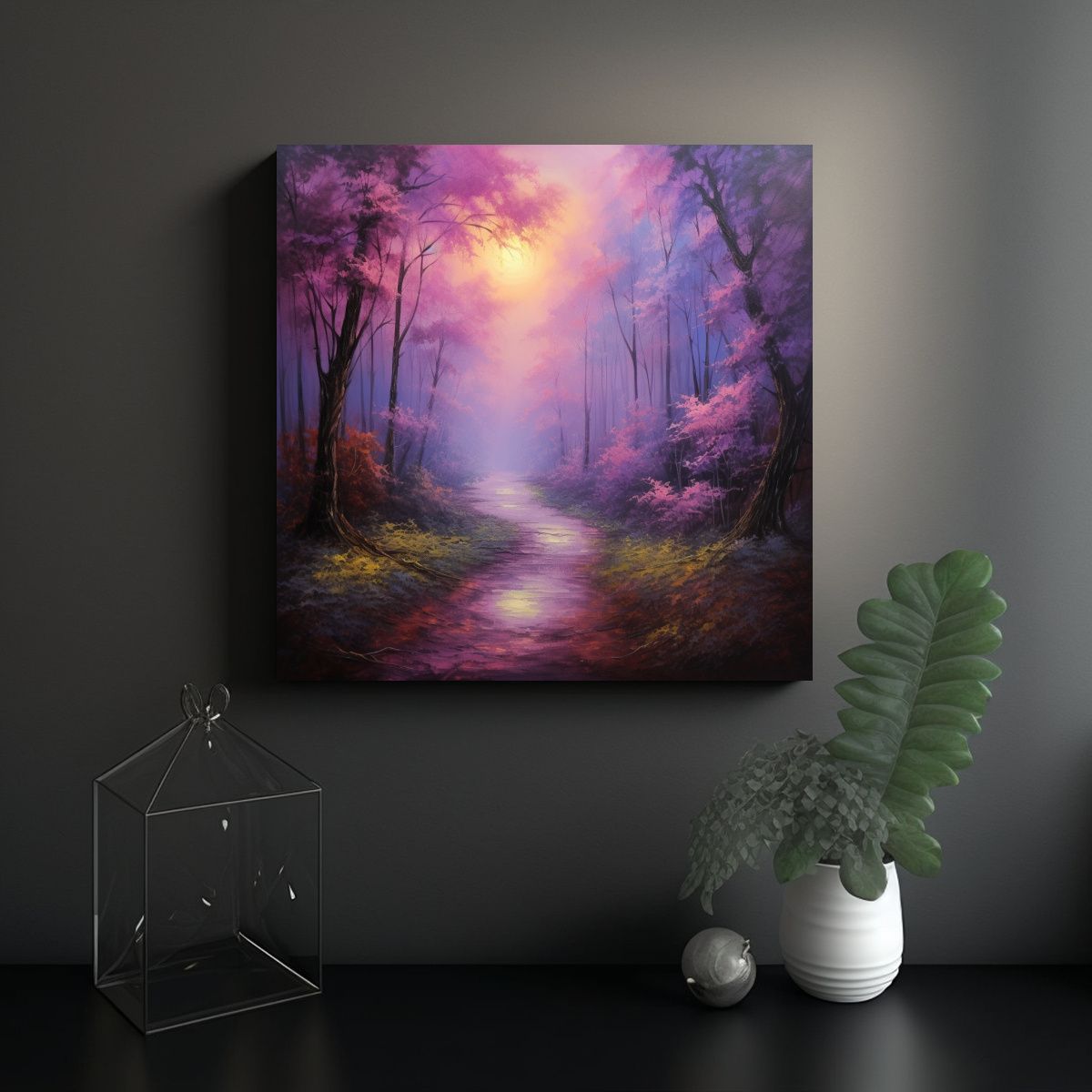 GENERICO - Pintura De Vanguardia Elegante Camino Morado En 80x80 Cm