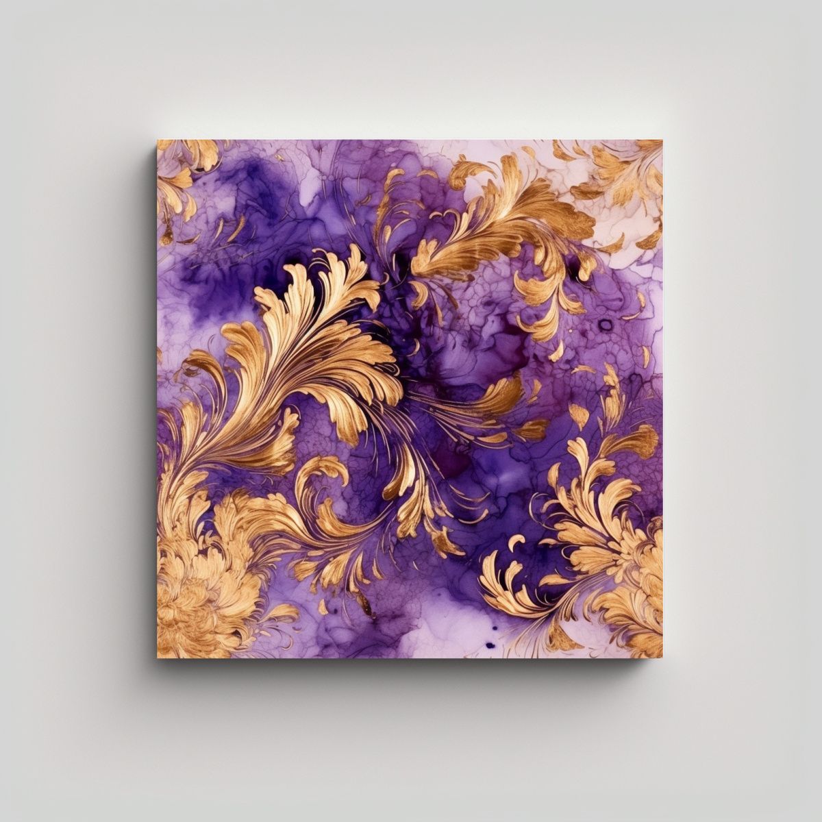 GENERICO - Lienzo De Tela Textura Alta Calidad Arte Morado Y 80x80 Cm