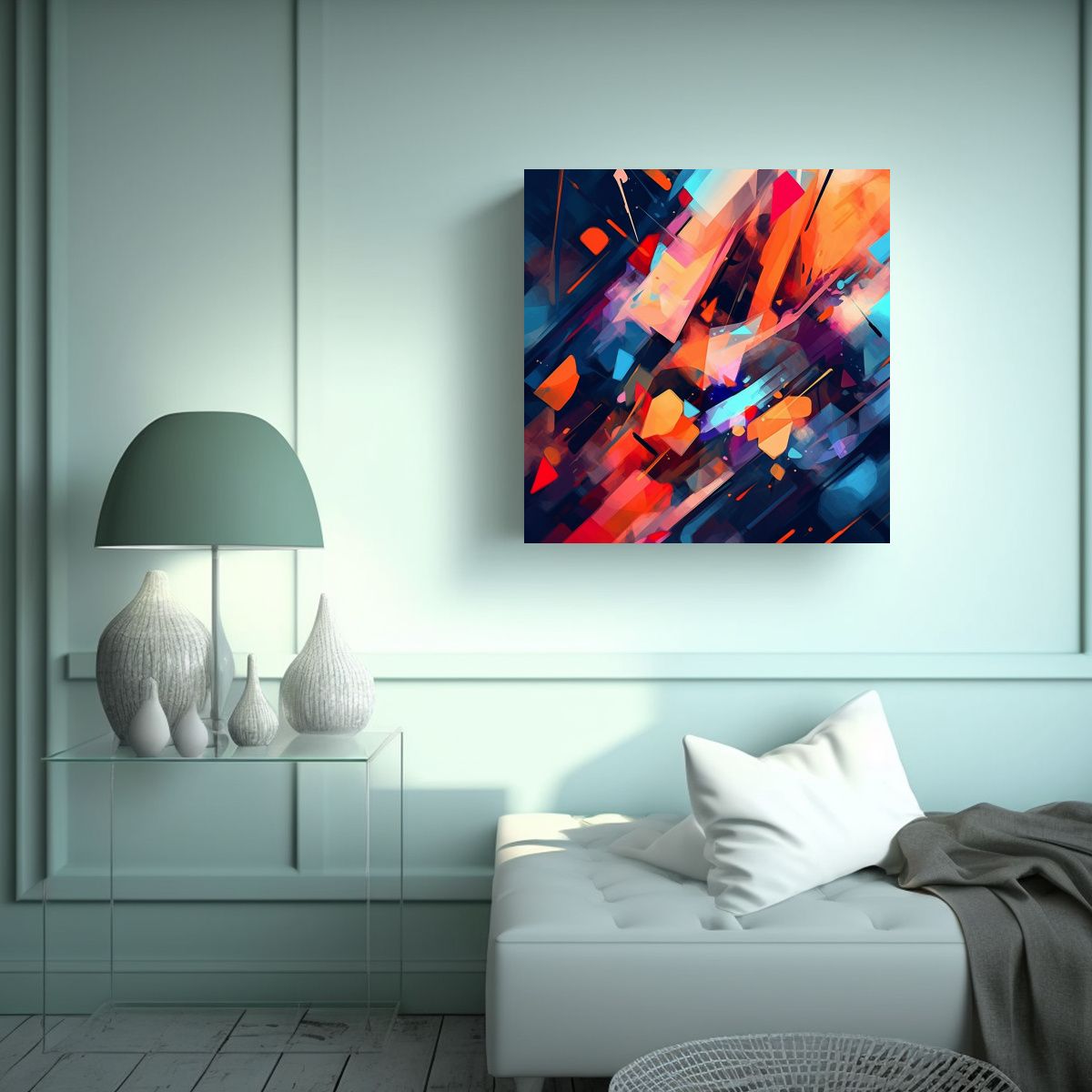 GENERICO - Lienzo Abstracto Elegante Para Comedor 80x80 Cm