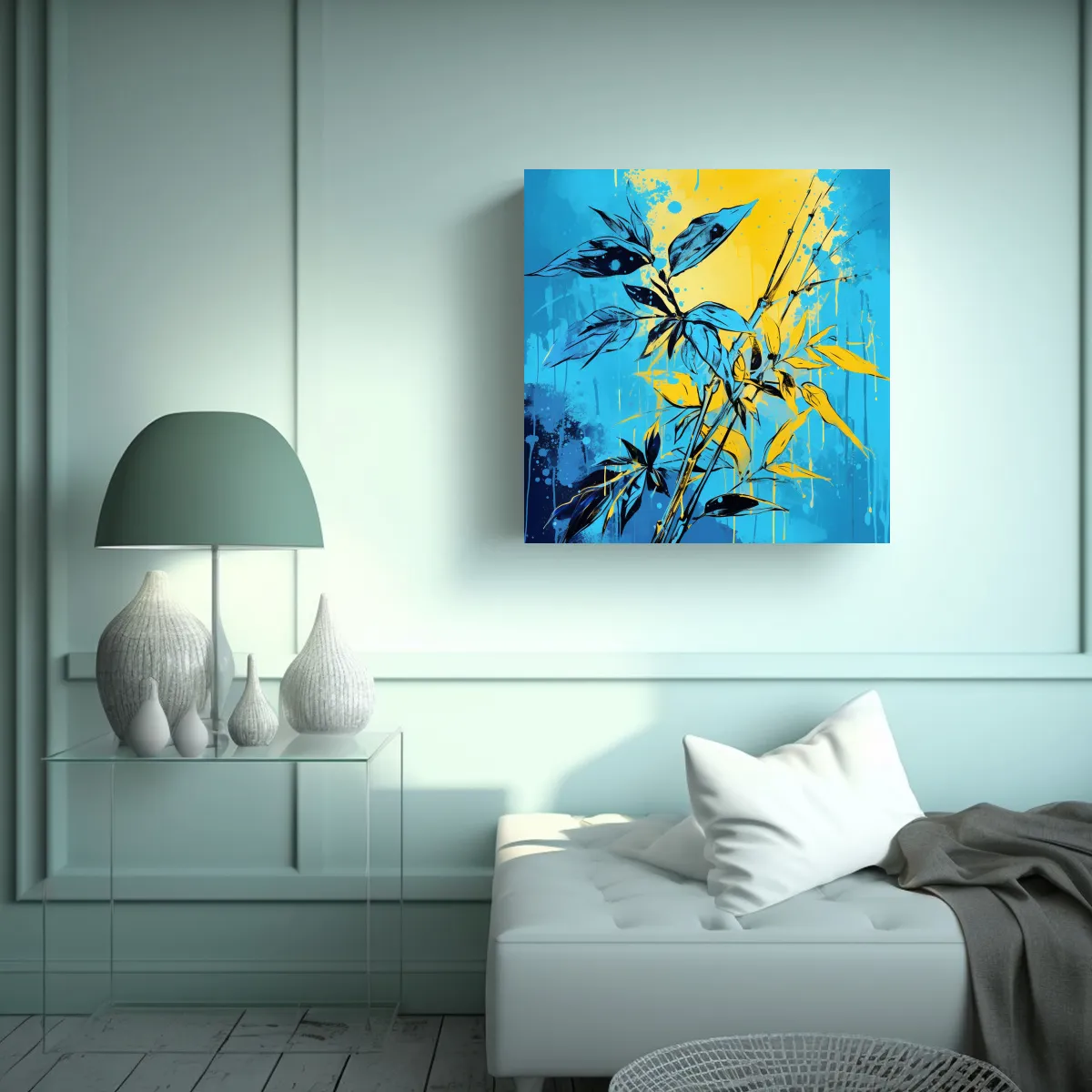 GENERICO - Pintura Decorativa Escena De Bambú Inspiradora 80x80 Cm