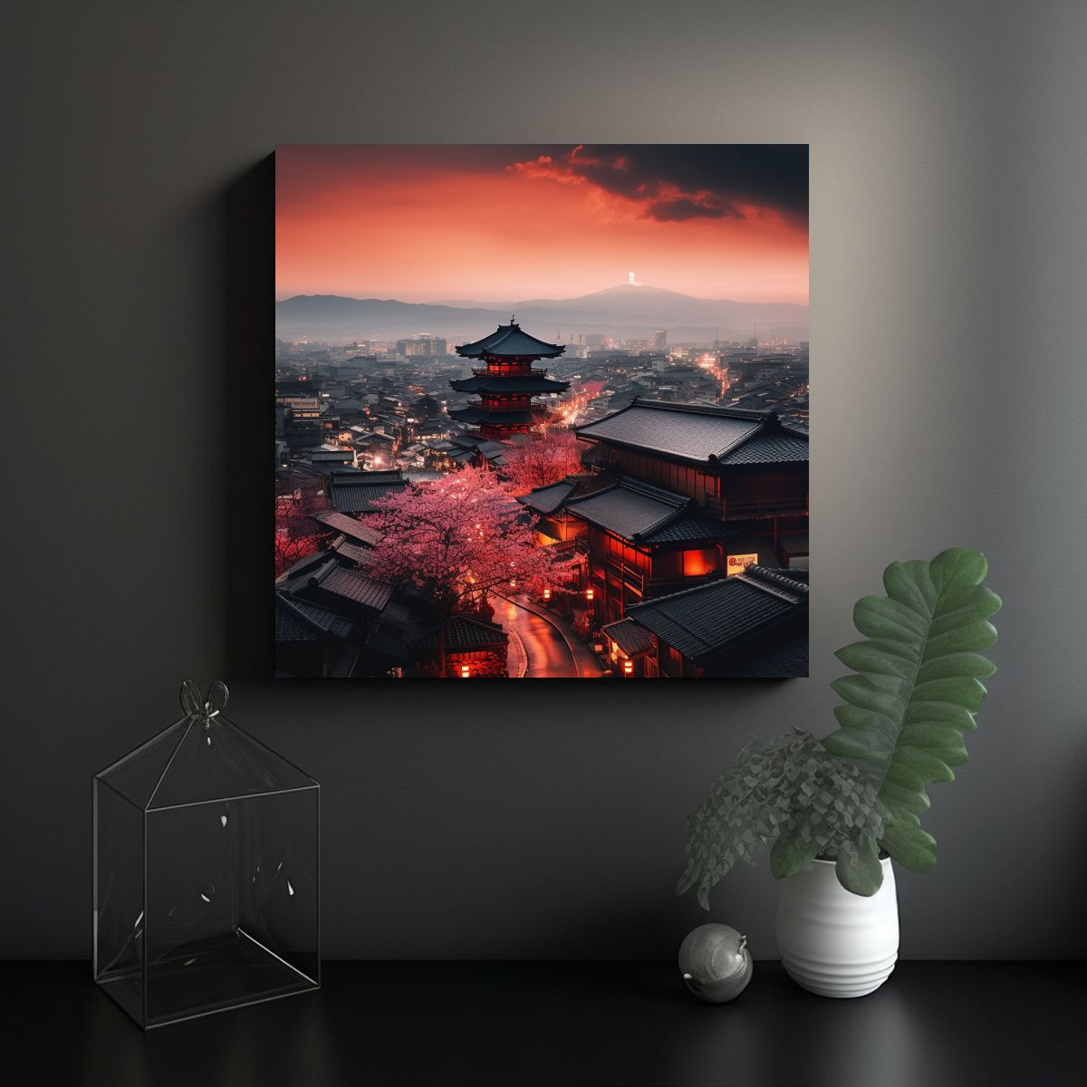 GENERICO - Cuadro Abstracto Estética De Ciudad Que Combina 90x90 Cm