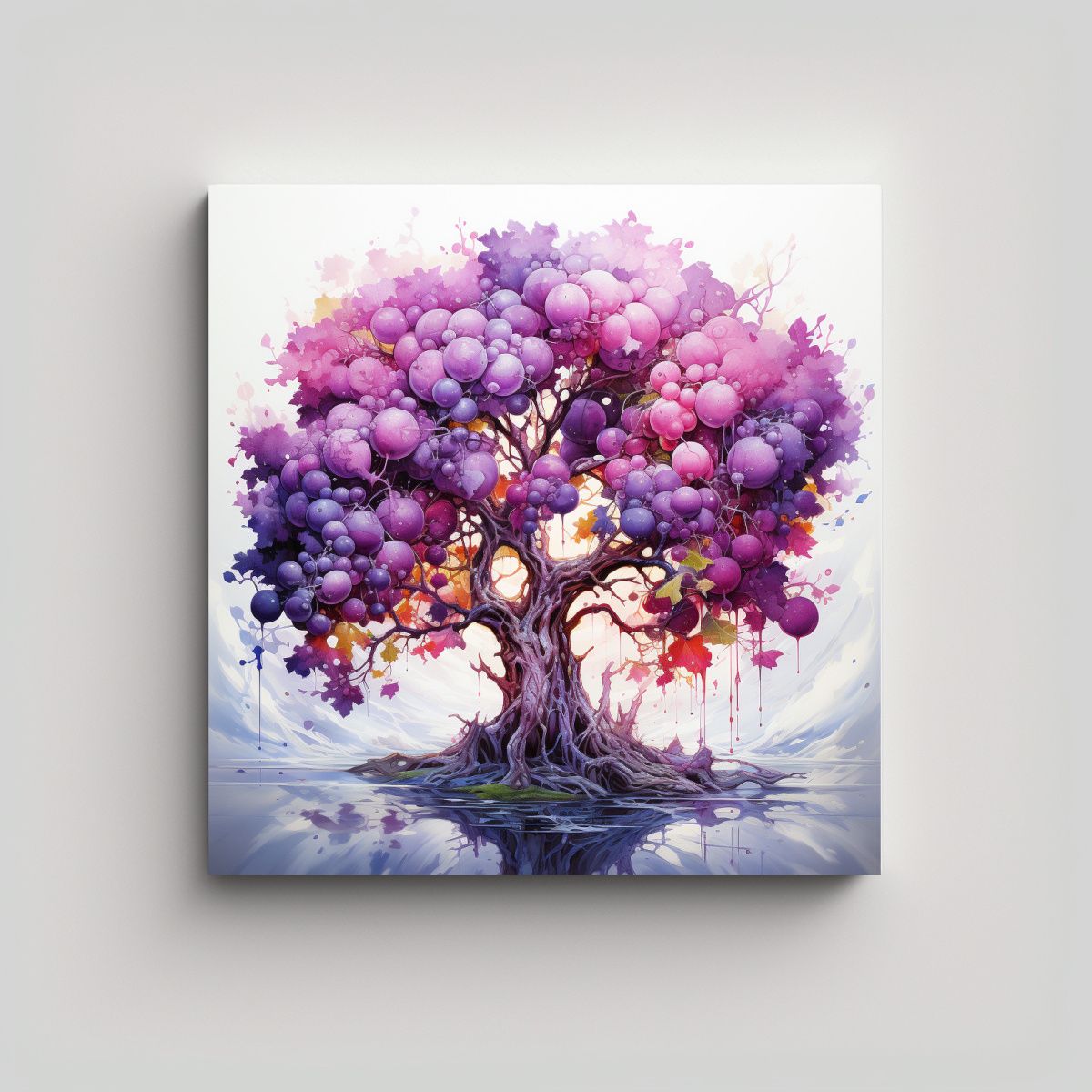 GENERICO - Arte De Pared Creativa En Colores Morados De 90x90 Cm