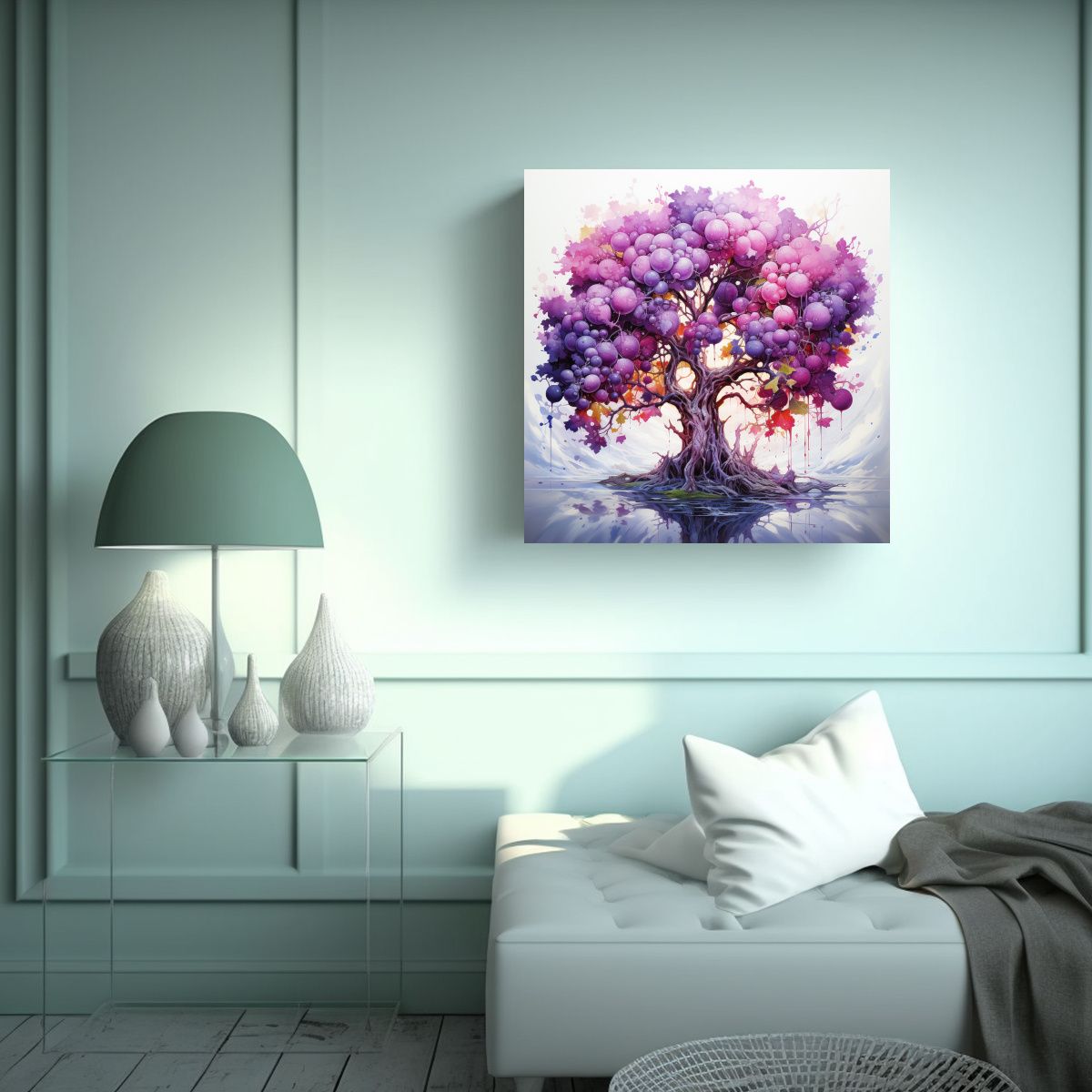 GENERICO - Arte De Pared Creativa En Colores Morados De 90x90 Cm