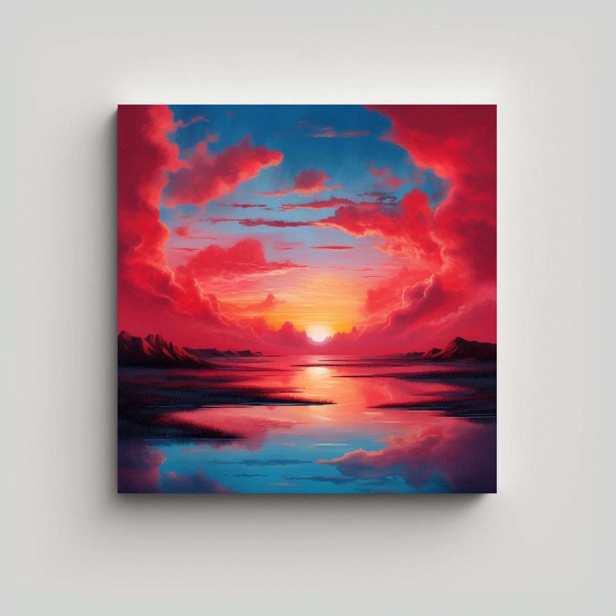 GENERICO - Pinturas Decorativas Elegancia Amanecer Rojo 90x90 Cm