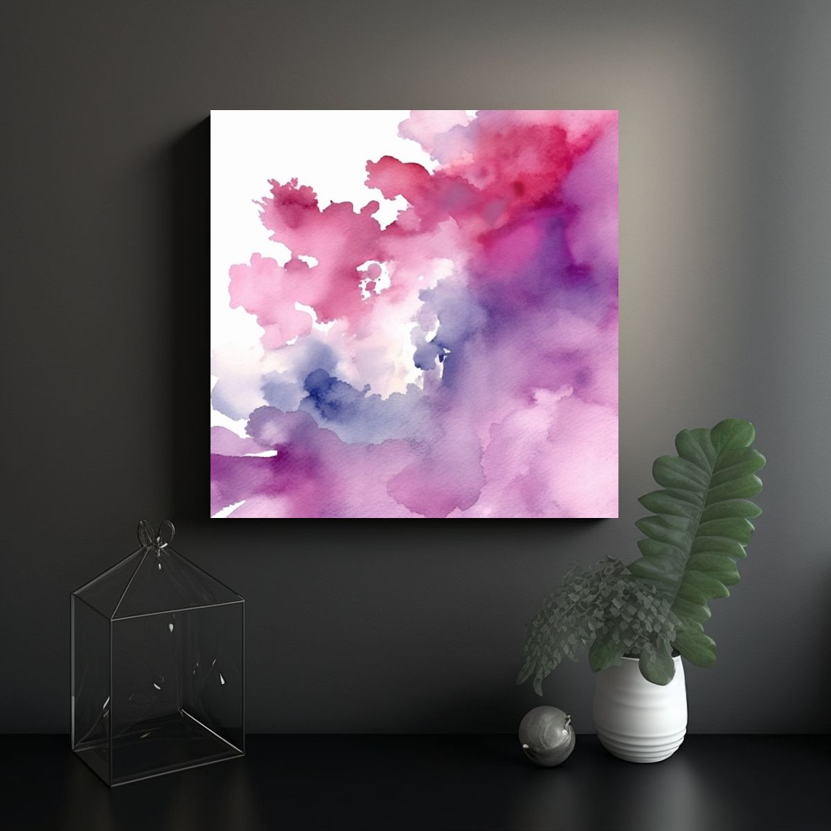 GENERICO - Pintura En Tinta Y Acuarela Con Finas Líneas Y 90x90 Cm