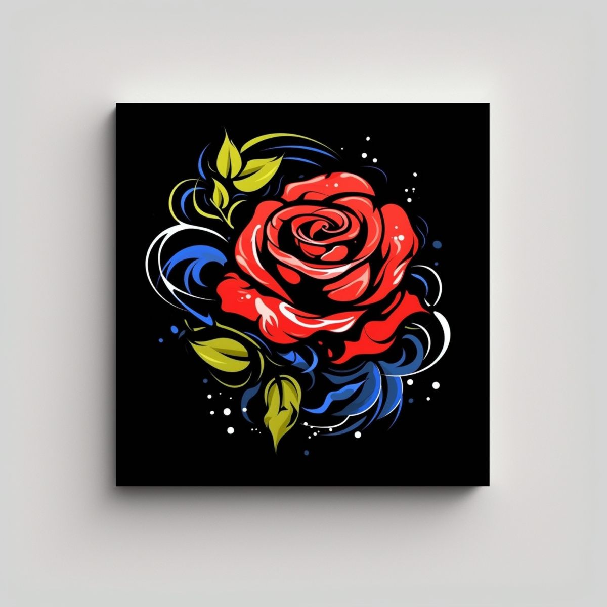 GENERICO - Composición Urbana Diseño De Rosa Graffiti 70x70 Cm.