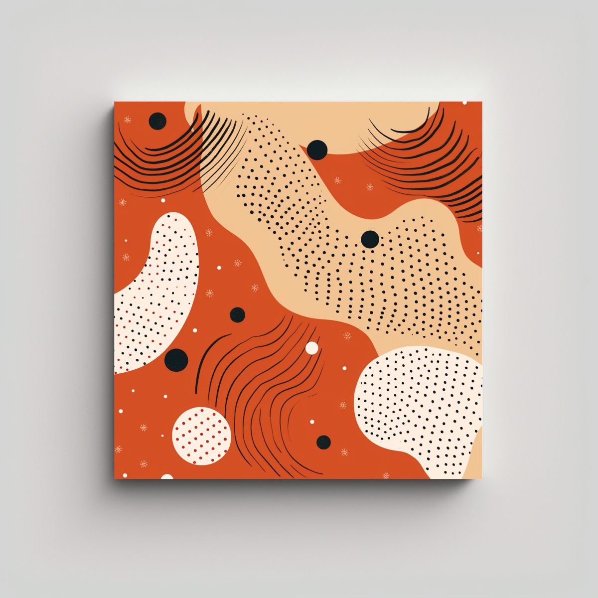 GENERICO - Cuadro Calma Minimalista Con Patrón De Líneas 90x90 Cm.