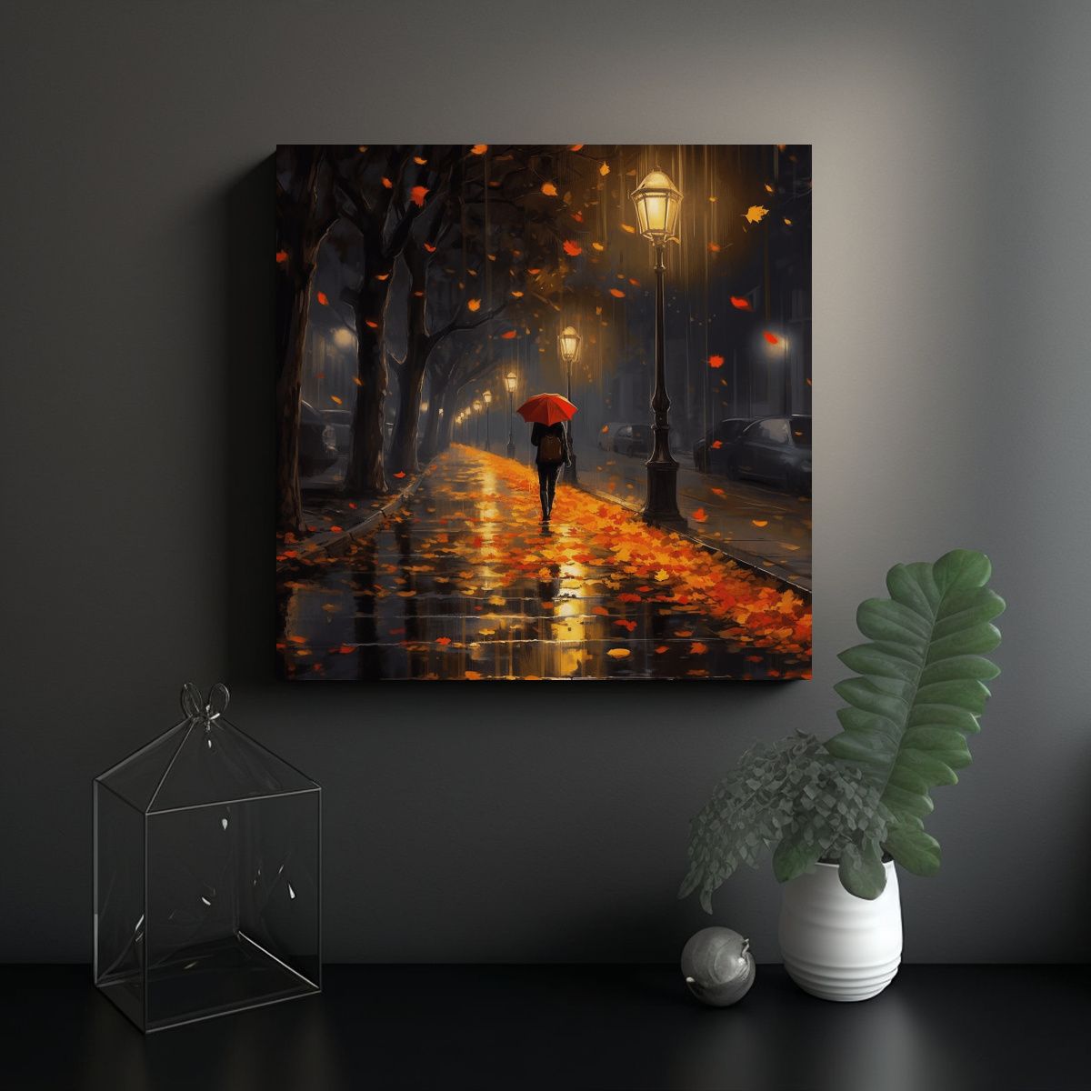 GENERICO - Cuadro En Bastidor Diseño Belleza Natural Lluvia 90x90 Cm