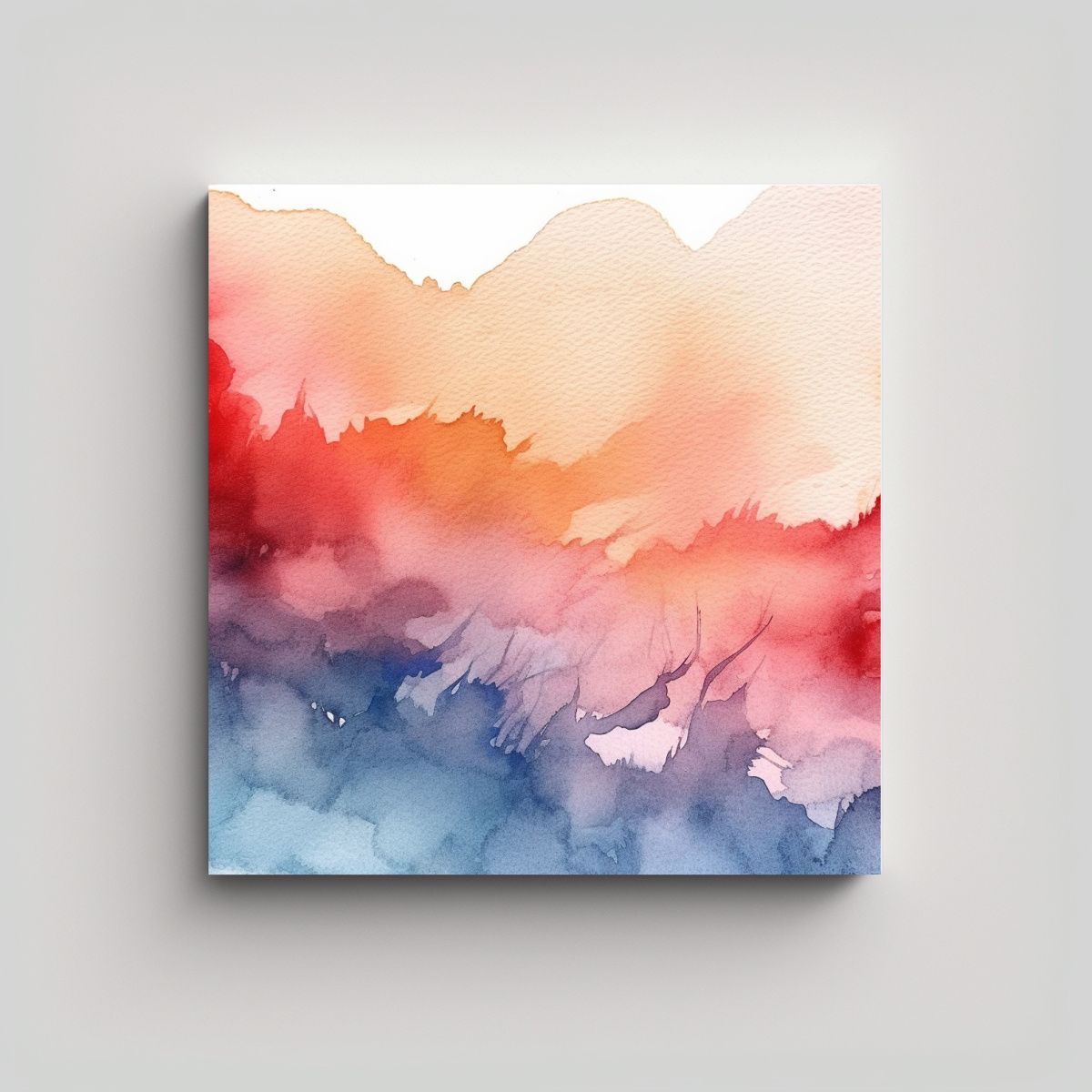 GENERICO - Pintura En Tinta Y Acuarela Abstracta Vitalidad 90x90 Cm