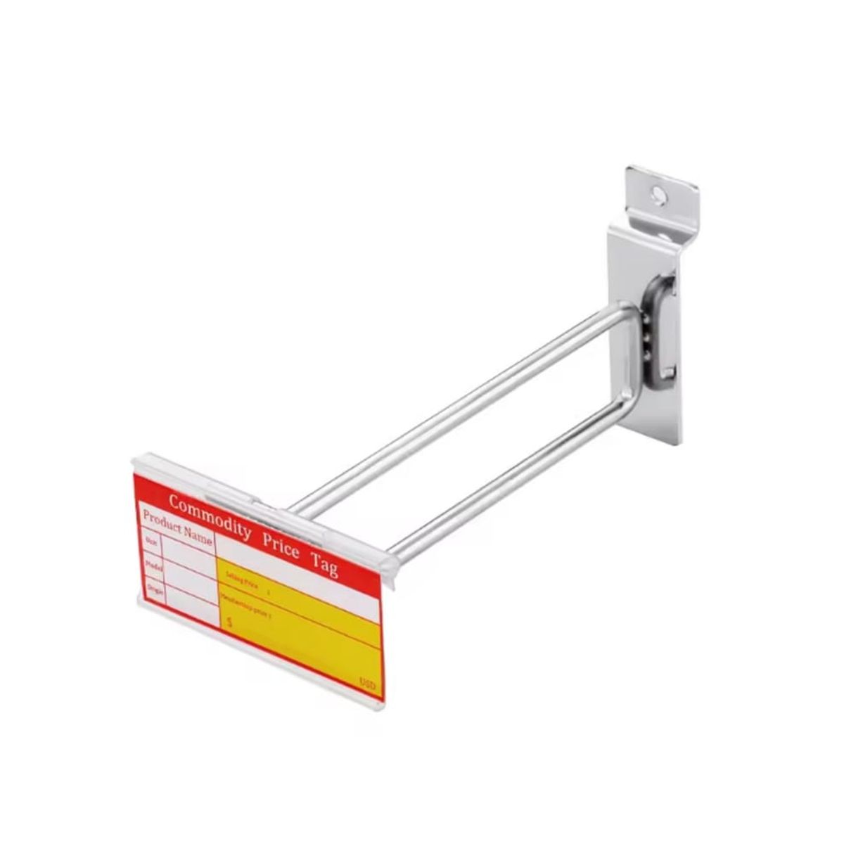 GENERICO - Set 20 Ganchos Doble con Portaprecio 35cm