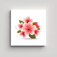 GENERICO - Ilustración Vectorial De Flor En Lienzo De Alta 80x80 Cm
