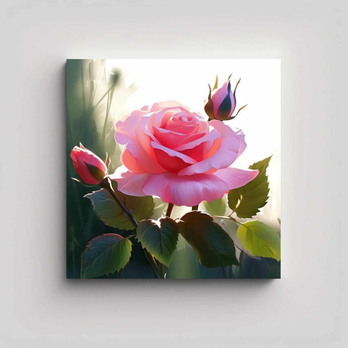 GENERICO - Arte Moderno 2D Floral Luminosidad Estilo De Rosa 70x70 Cm