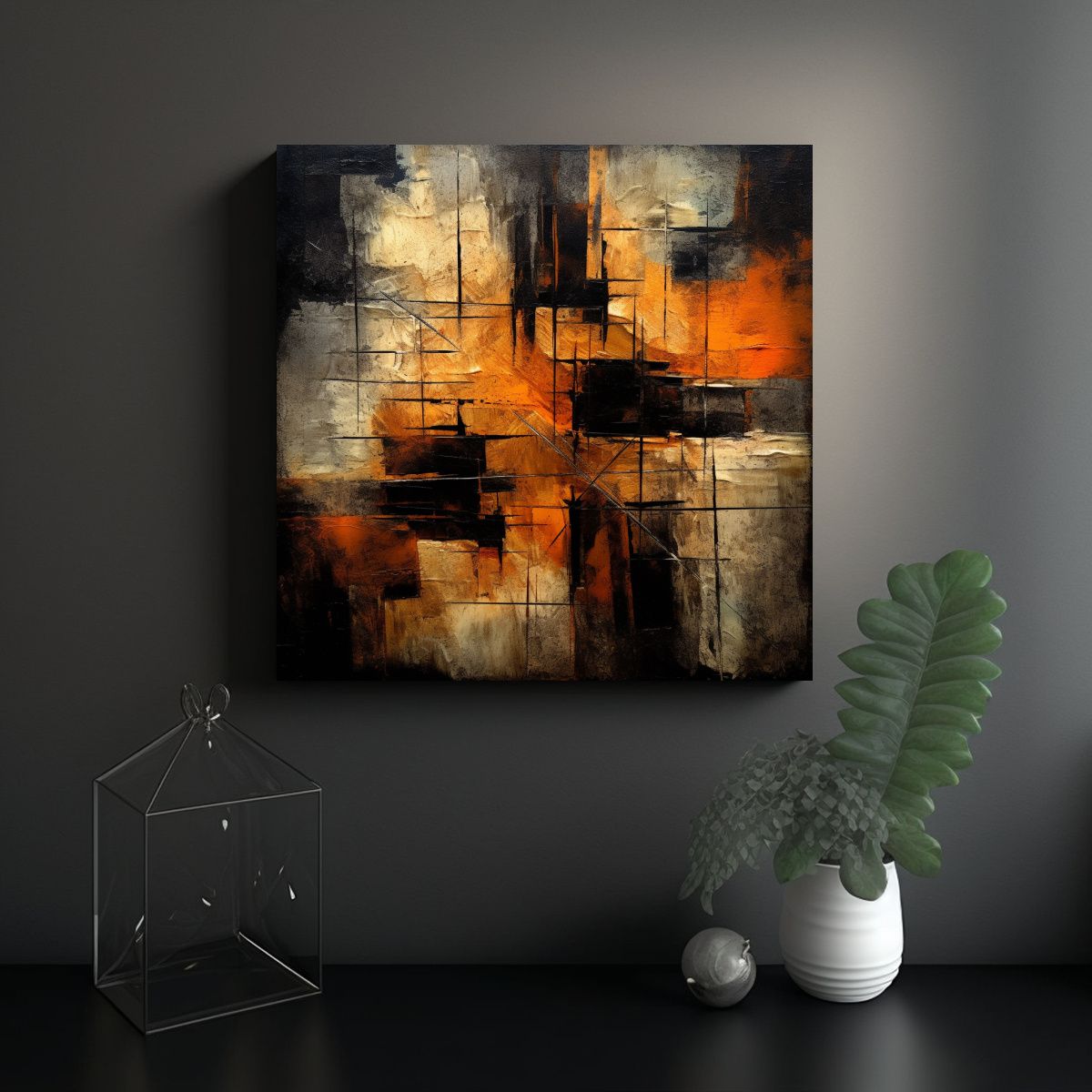 GENERICO - Cuadro Abstracto Arte Expresión Vida Estilo 90x90 Cm