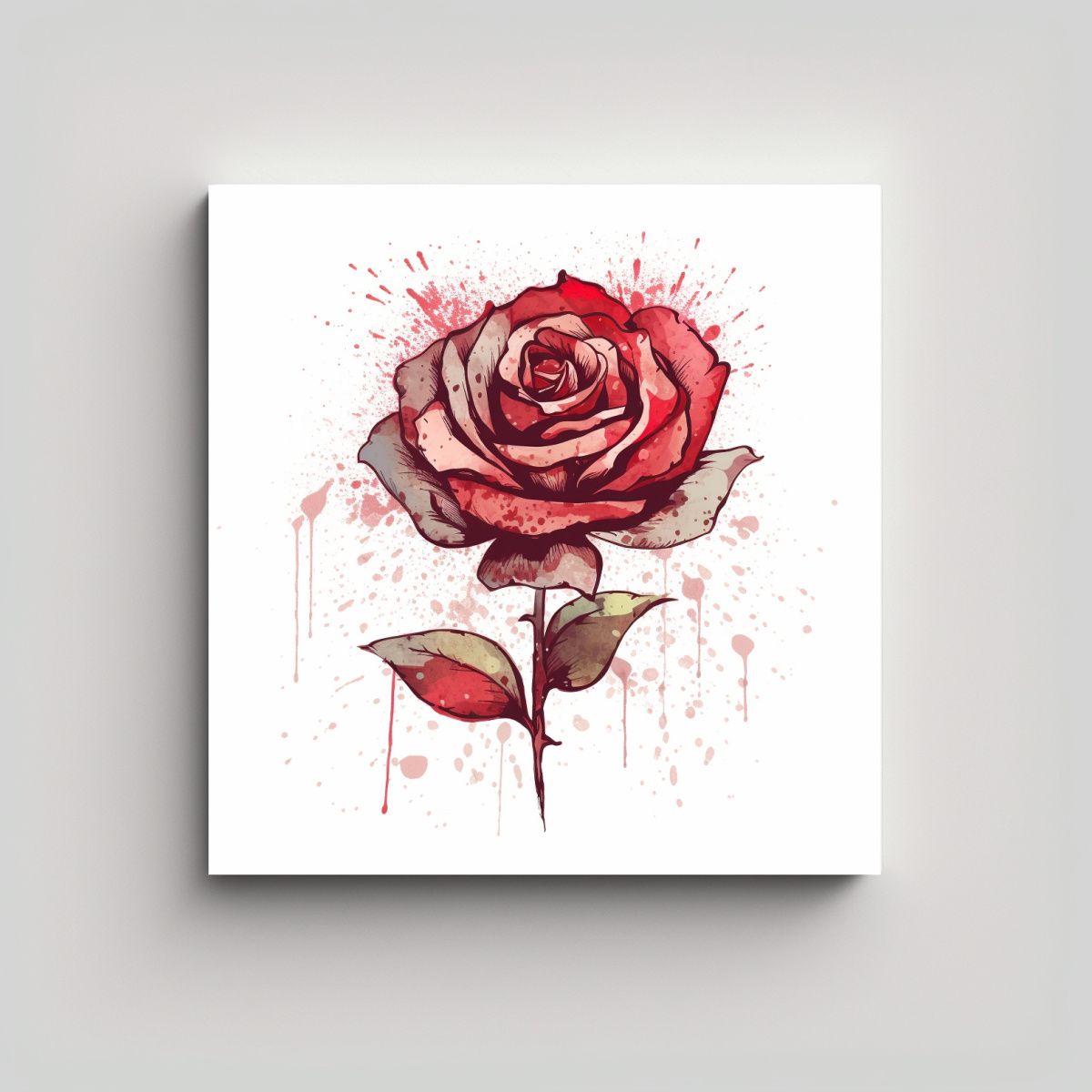 GENERICO - Cuadro Abstracción Equilibrio Visual Rosa Roja 80x80 Cm