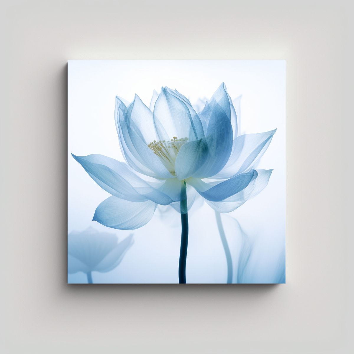 GENERICO - Cuadro Decorativo Lienzo De Loto X-ray En Azul 70x70 Cm