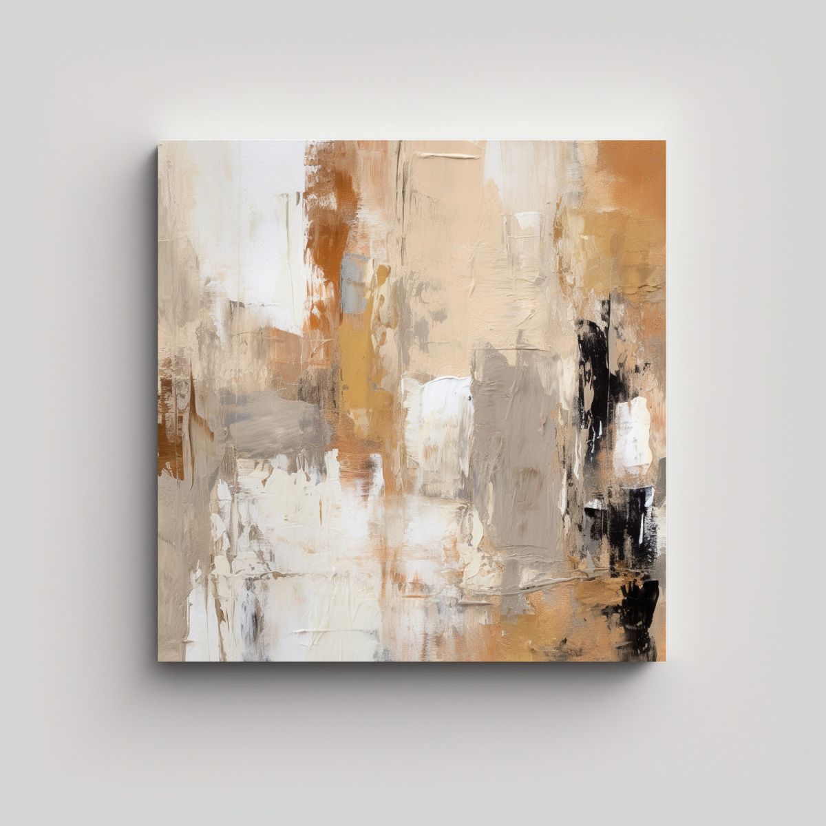 GENERICO - Cuadro En Bastidor Arte Abstracto Neutral Y 70x70 Cm