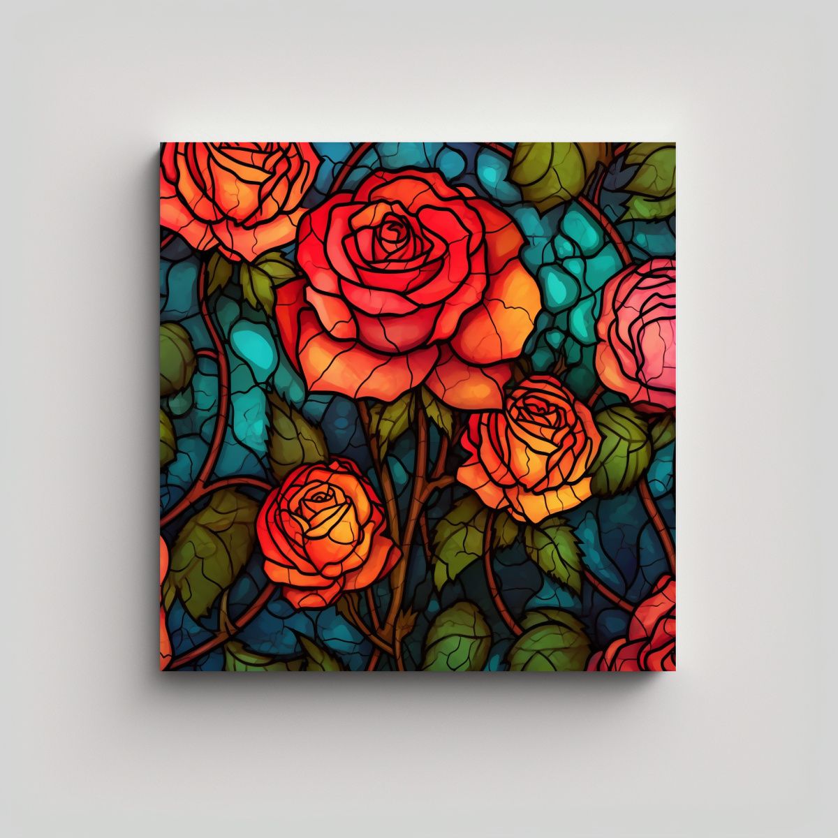 GENERICO - Llamativo Movimiento Composición Vidriera Rosa 80x80 Cm