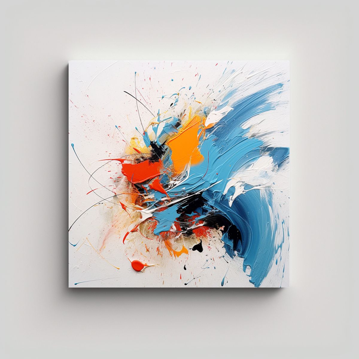 GENERICO - Cuadro Abstracto Cálido Con Estilo Lienzo 70x70 Cm.