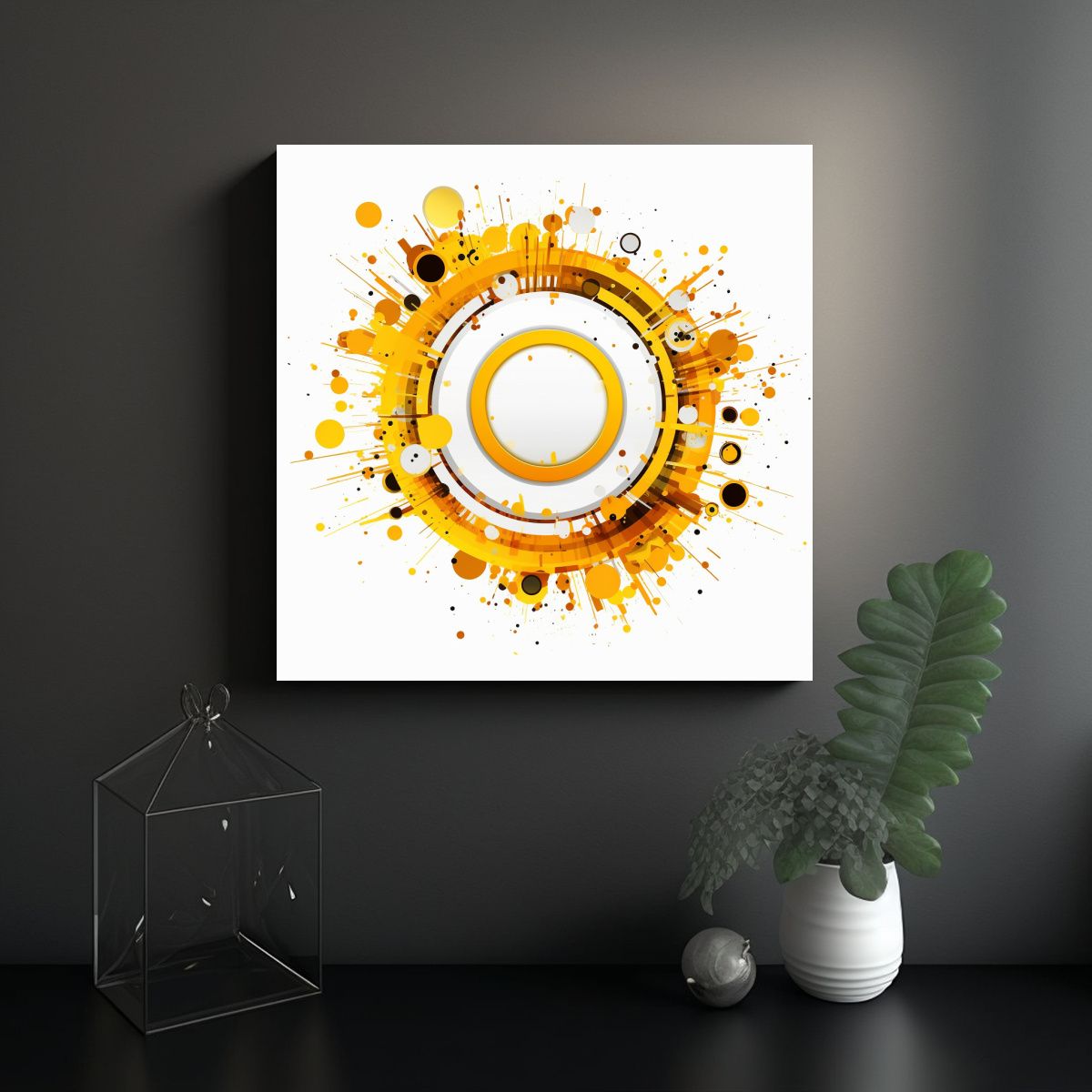 GENERICO - Pintura Decorativa Vanguardia En Lienzo Blanco 70x70 Cm