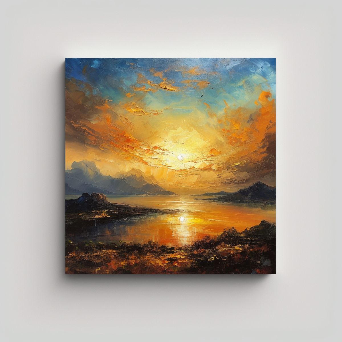GENERICO - Pintura Acuarela Elegante Con Efecto Rascador 70x70 Cm