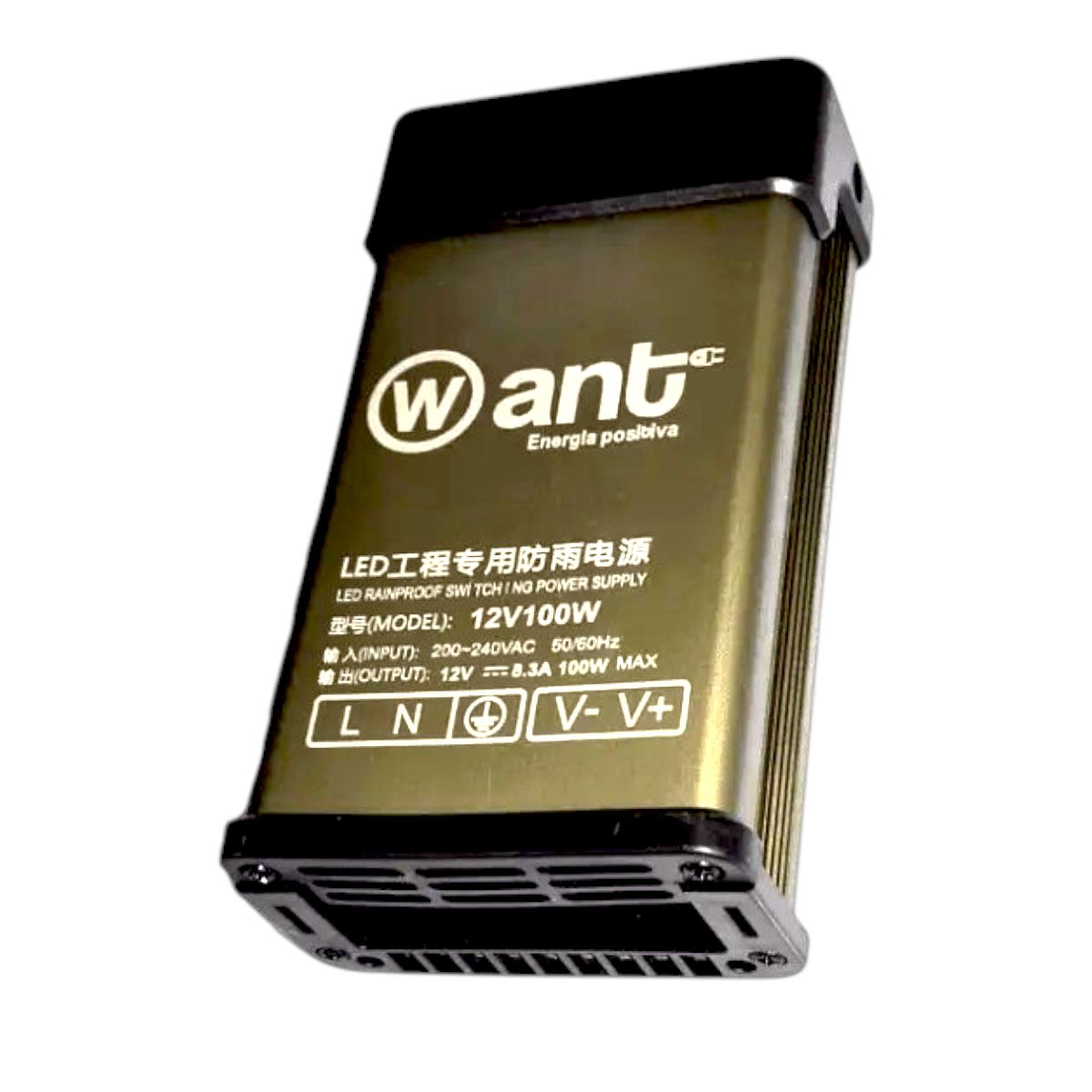 WANT - 2 Fuentes de Poder 12V 8,3A 100W IP44 para Lluvia