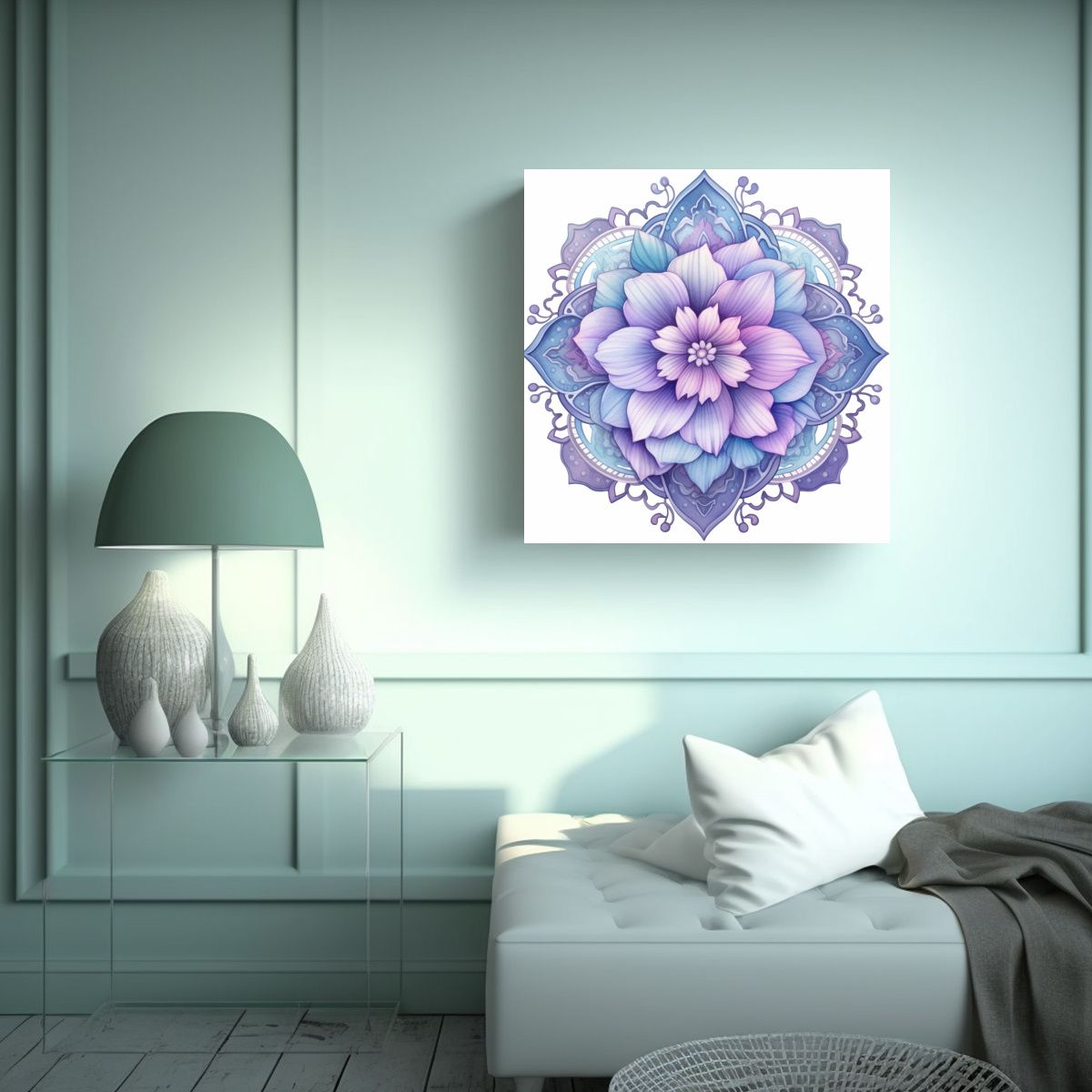 GENERICO - Abstracción Lilac Mandala Belleza Natural Arte 90x90 Cm