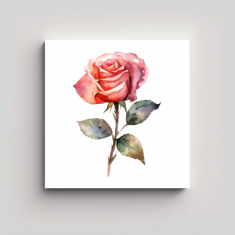 GENERICO - Rosa Acuarela En Clipart Arte Inspirador E 80x80 Cm