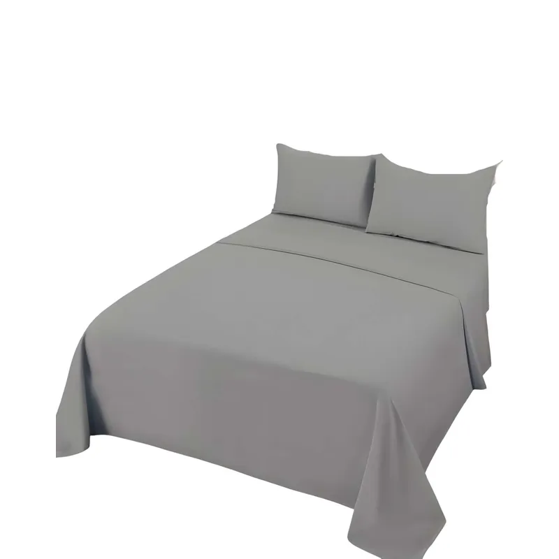 GENERICO - JUEGO DE SABANAS PLAZA Y MEDIA GRIS