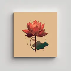 GENERICO - Cuadros Decorativos Lineales Lotus Gogh Paleta 80x80 Cm