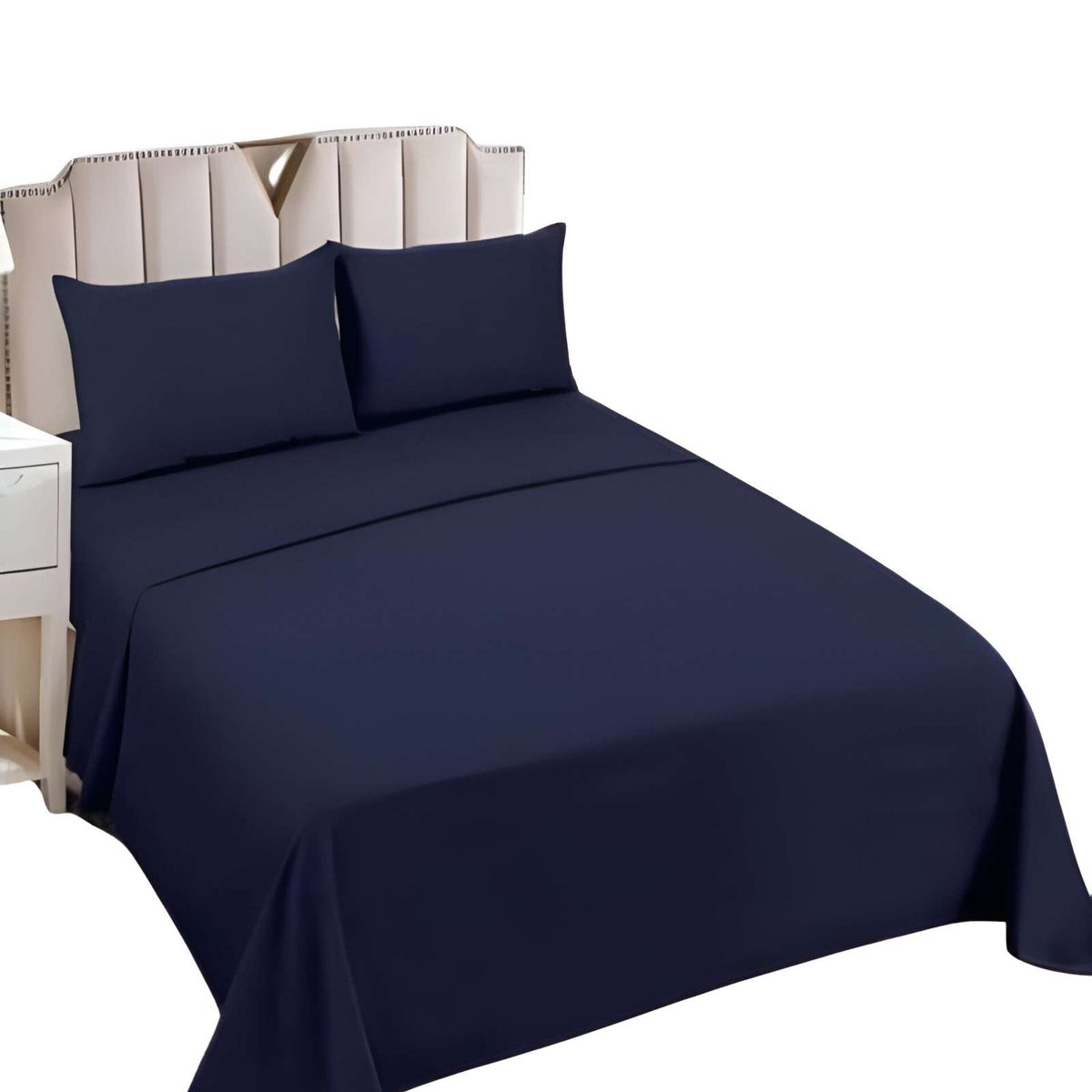 GENERICO - JUEGO DE SABANAS 2 PLAZAS AZUL OSCURO