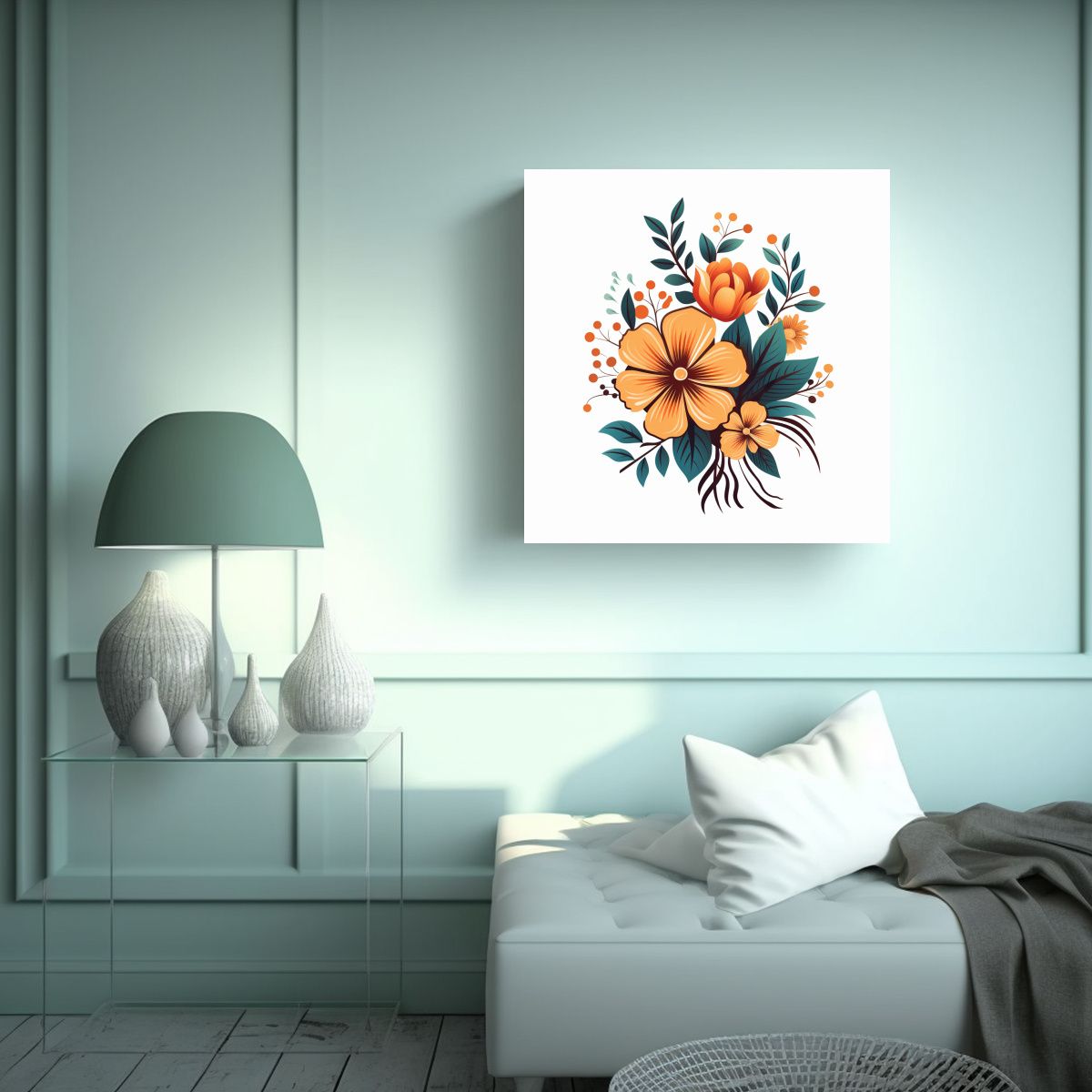 GENERICO - Gráfica SVG De Flores Arte Y Naturaleza Viva En 90x90 Cm