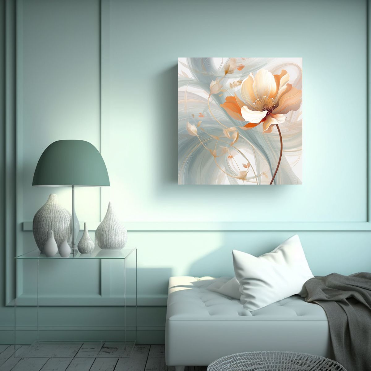 GENERICO - Lienzo Abstracto Digital Decorativo Elegante Arte 90x90 Cm