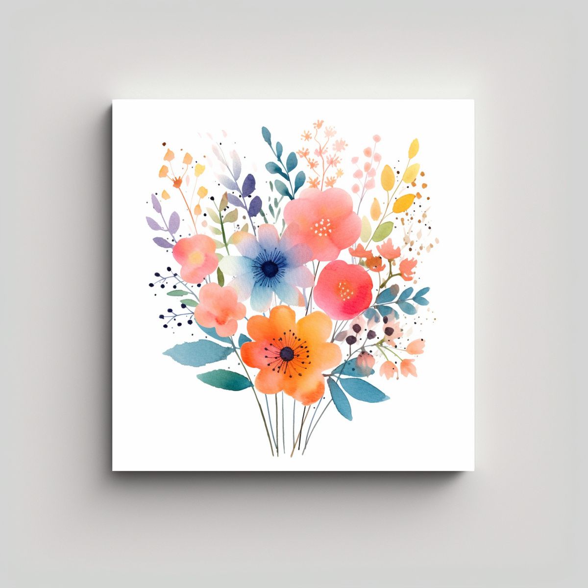 GENERICO - Exposición Arte De Pared Bouquet Primaveral En 80x80 Cm