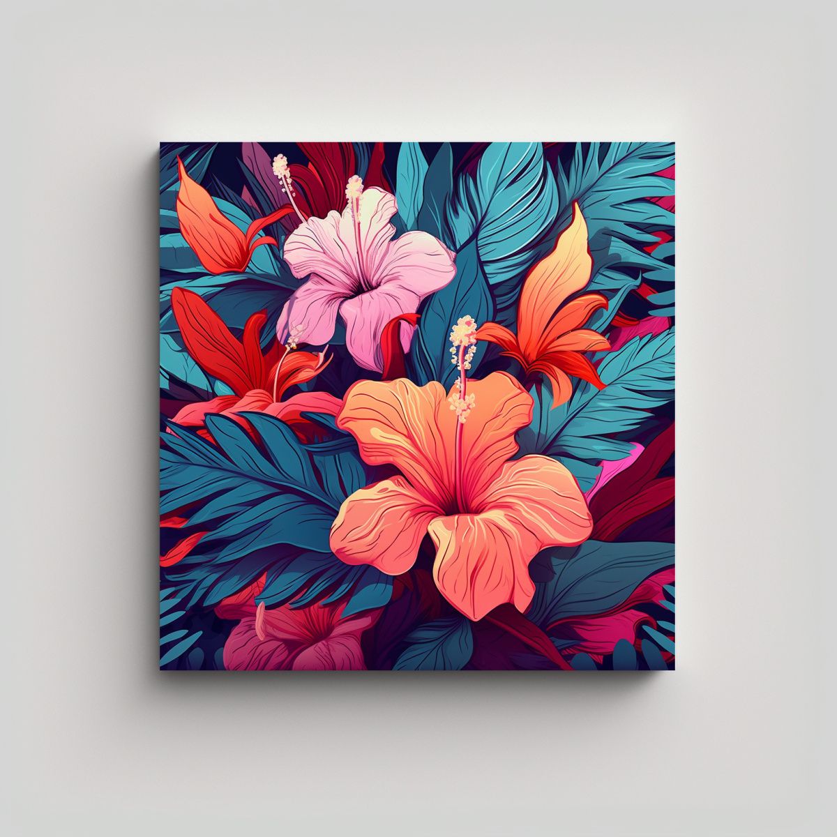GENERICO - Concepto Impresionante Canva Flores Tropicales 70x70 Cm