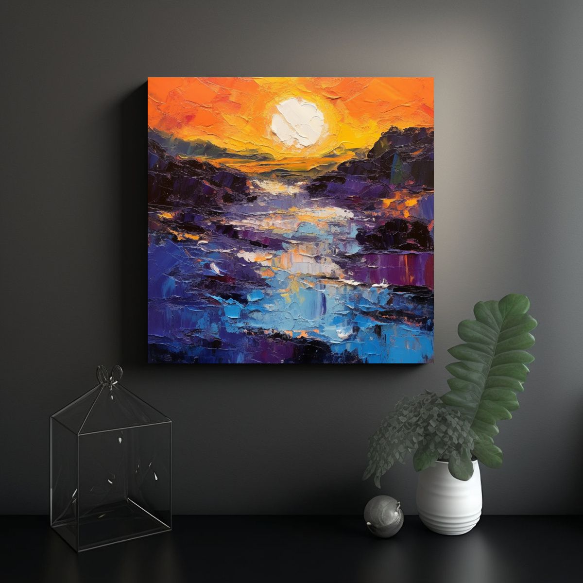 GENERICO - Pinturas Decorativas En Acrílico Sobre Lienzo 90x90 Cm