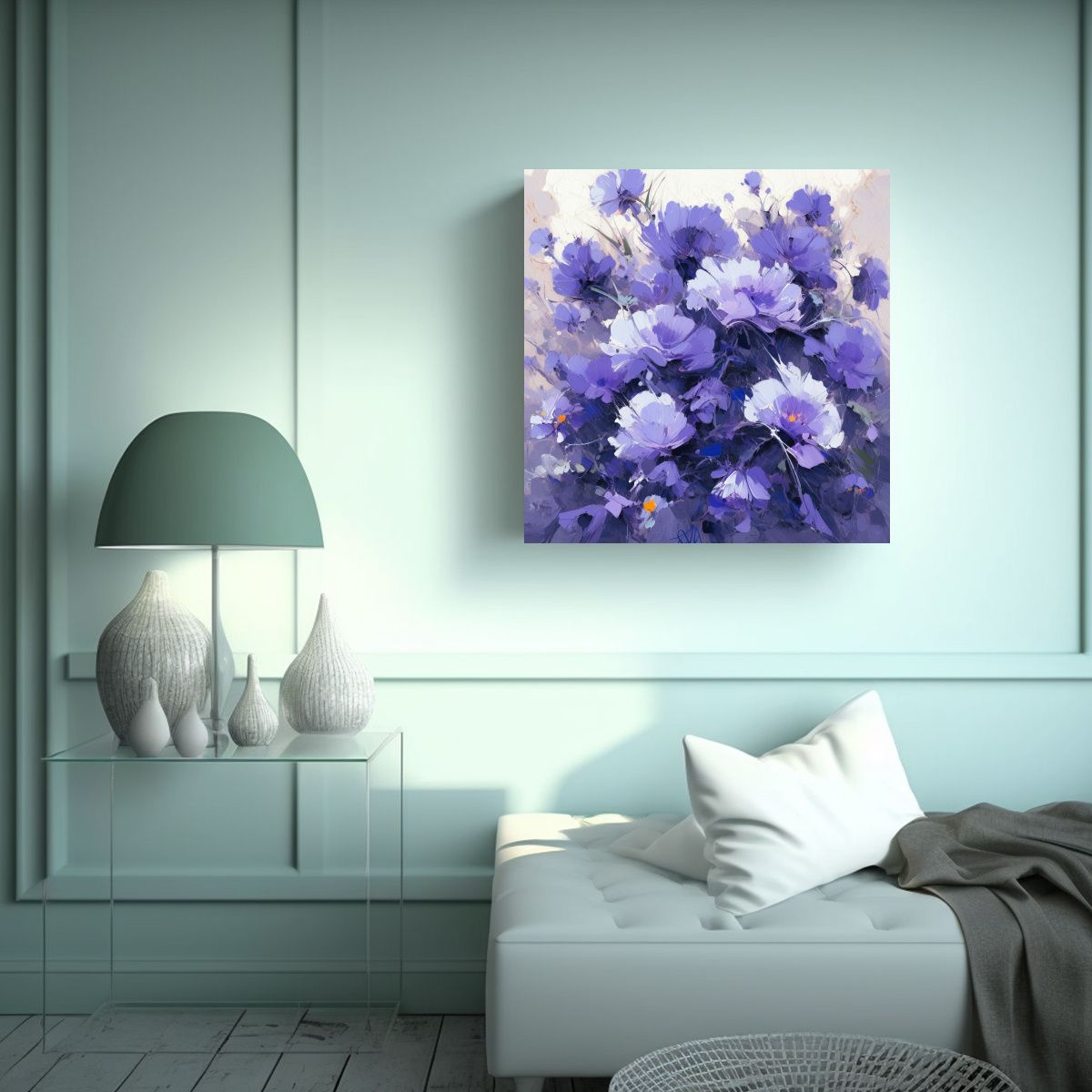 GENERICO - Pintura Espectacular Luminosidad Flores 70x70 Cm.
