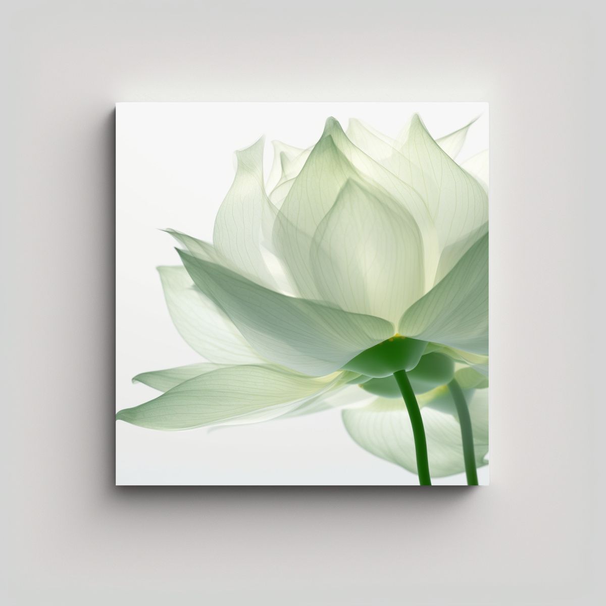 GENERICO - Cuadro Decorativo De Hojas De Loto En Reflejo Con 90x90 Cm