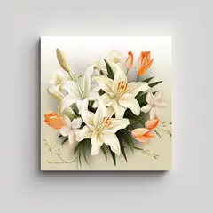 GENERICO - Textura 3D De Lirios Cuadros Decorativos Y 70x70 Cm