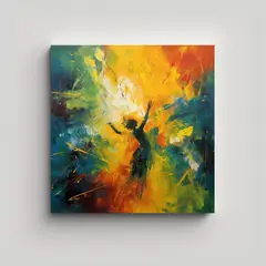 GENERICO - Pintura Simbolista Representación Visual En 80x80 Cm