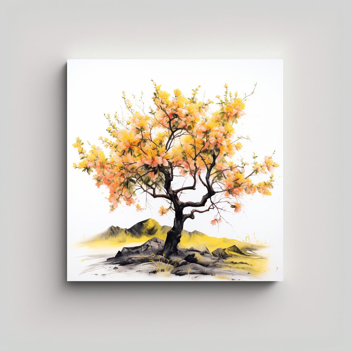GENERICO - Cuadro Abstracto De Forma Belleza Árbol De 80x80 Cm