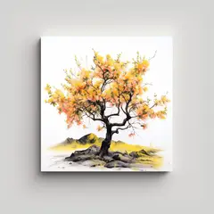 GENERICO - Cuadro Abstracto De Forma Belleza Árbol De 80x80 Cm