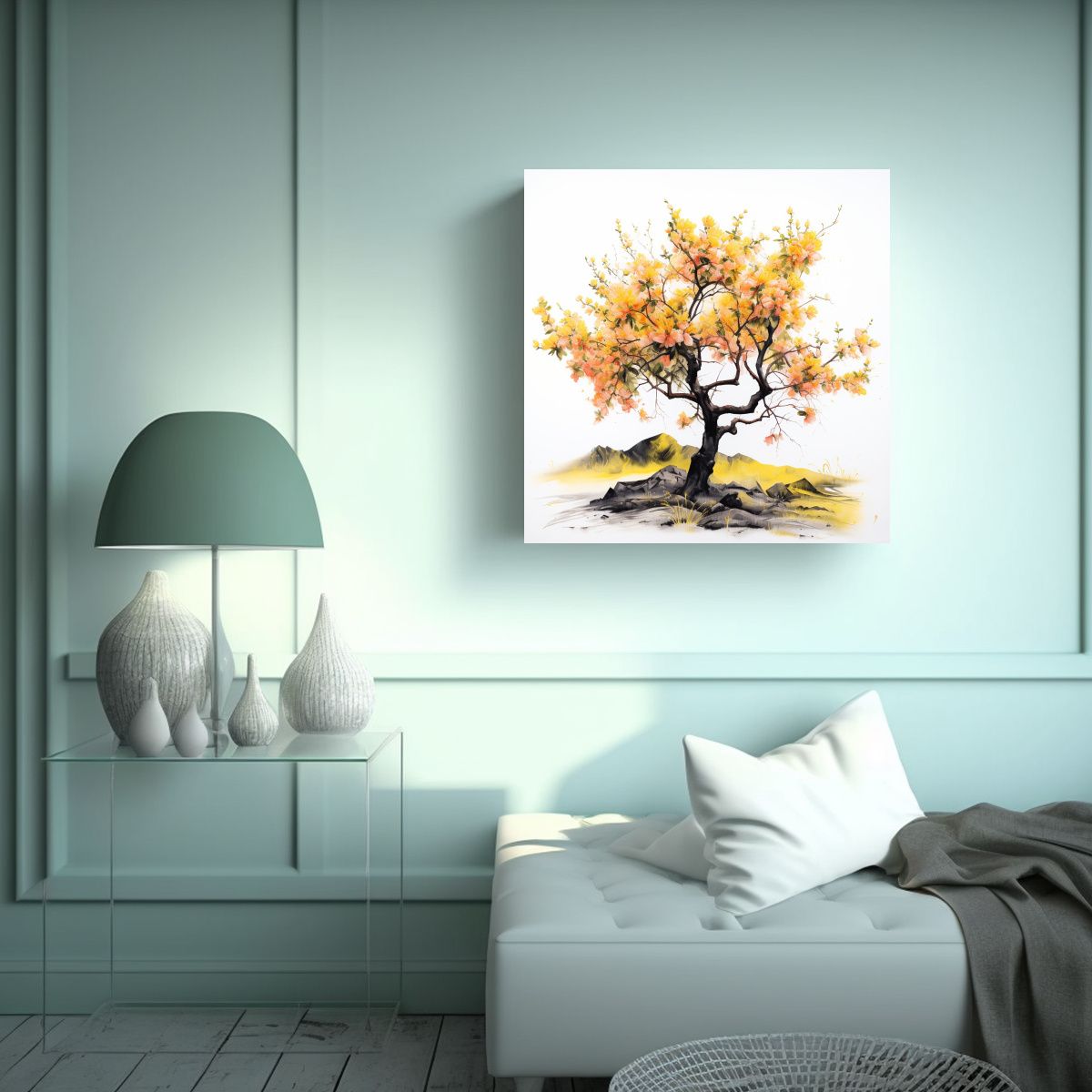 GENERICO - Cuadro Abstracto De Forma Belleza Árbol De 80x80 Cm