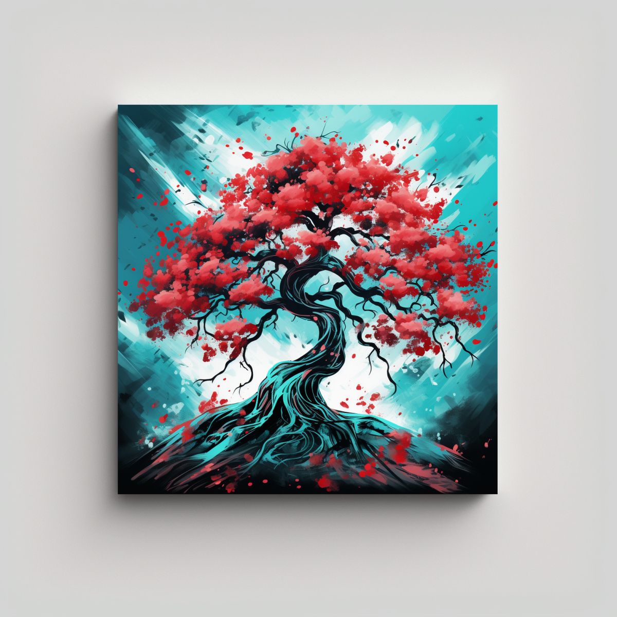 GENERICO - Cuadro Tema Dormitorio Árbol De Roble En 70x70 Cm.