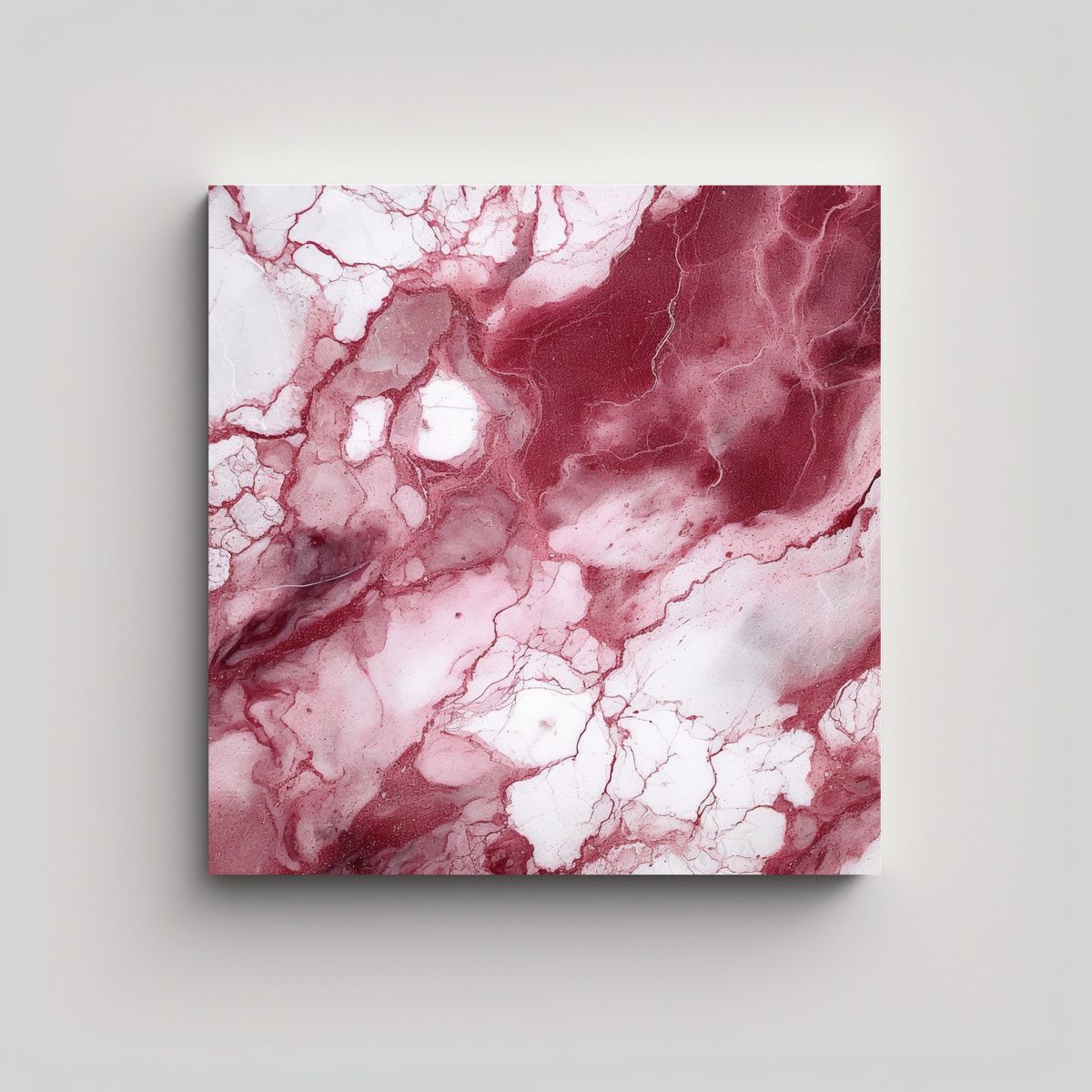 GENERICO - Cuadro Dibujo Perspectiva Textura Mármol Burdeos 70x70 Cm