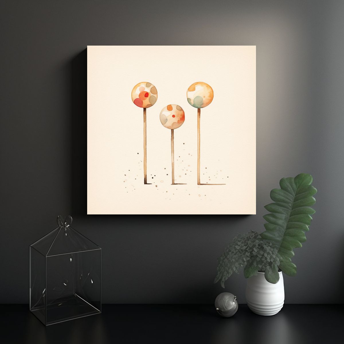 GENERICO - Cuadros Minimalistas Inspiradores En Acuarela 90x90 Cm