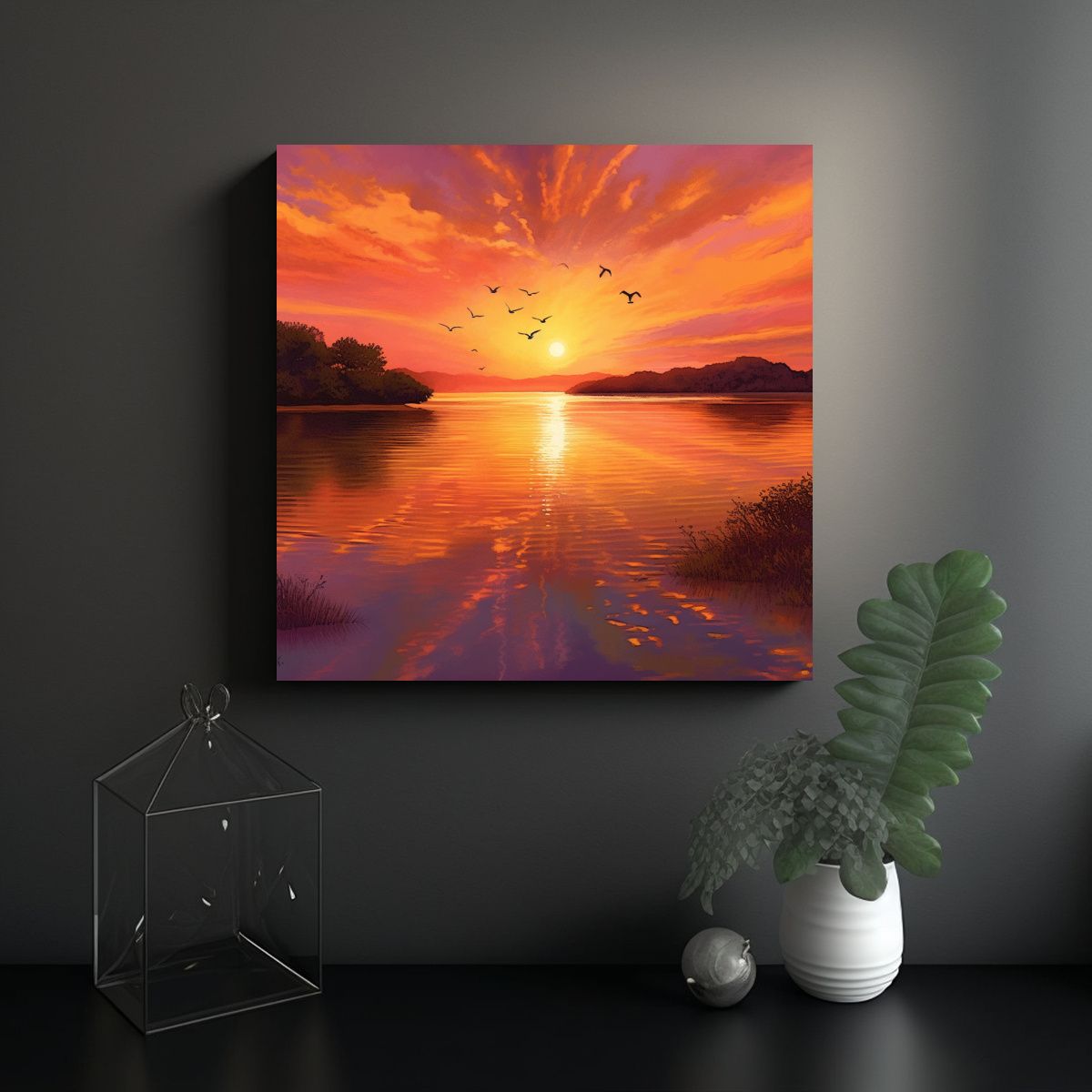 GENERICO - Cuadro Tela Canvas Alegría Arte Digital Realista 70x70 Cm.