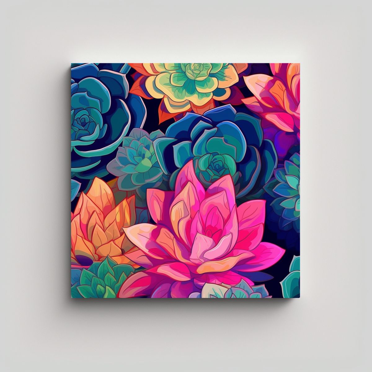 GENERICO - Lienzo Luminoso De Finas Lineas Con Paleta De 90x90 Cm